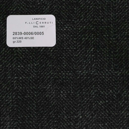 2839-0006/0005 Cerruti Lanificio - Vải Suit 100% Wool - Đen Trơn